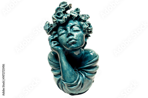 Wallpaper Mural Bust of a woman with curly hair and serene expression Torontodigital.ca