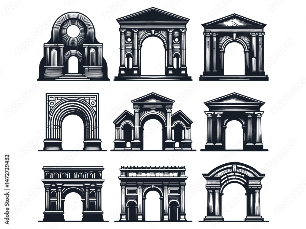 Obraz premium Archs Vector Icon Pack 