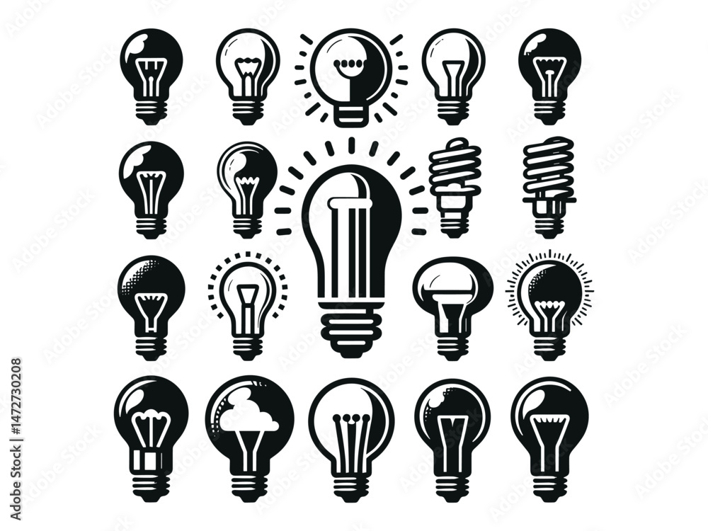 Light Bulbs Vector Icon Pack Light Bulbs Vector Icon Pack