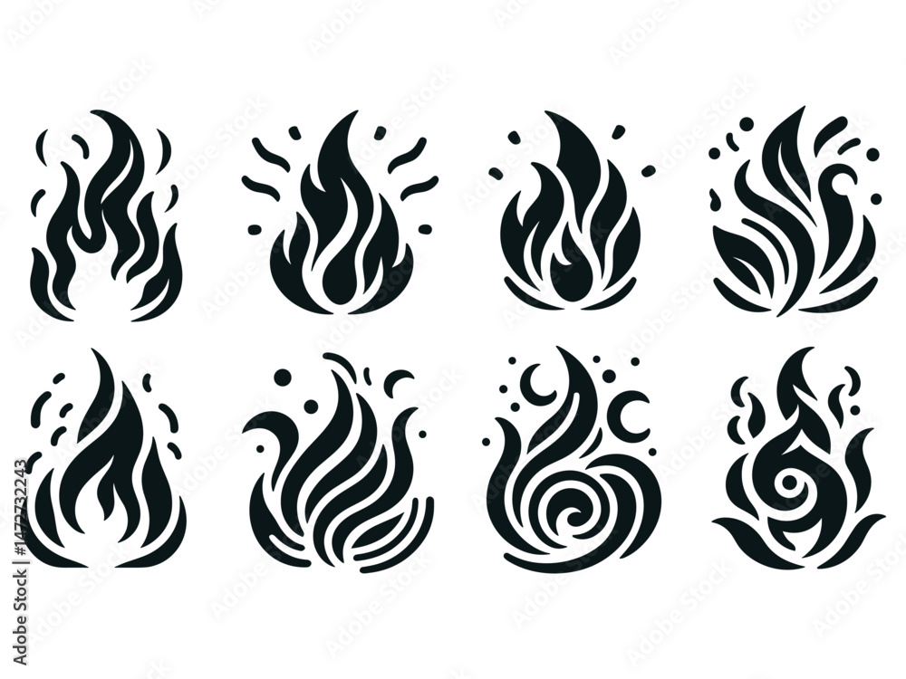 Obraz premium Flames Vector Icon Pack 
