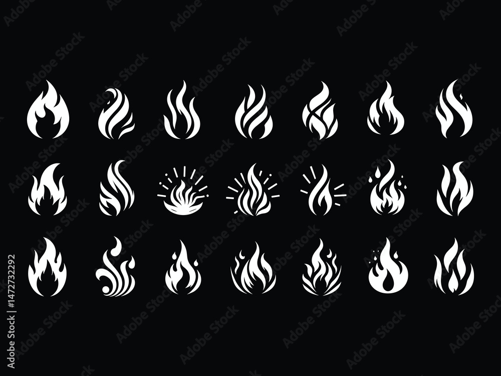 Flames Vector Icon Pack Flames Vector Icon Pack