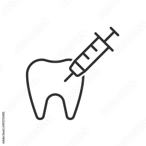 Teeth Syringe Icon - Tooth Injection Icon