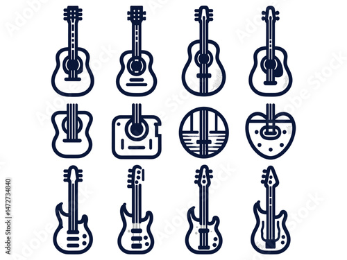 Guitars Vector Icon Pack 
