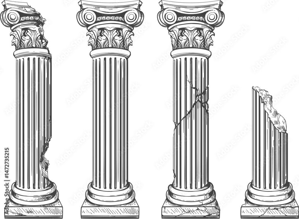 Obraz premium Engraving ancient columns
