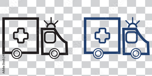 Ambulance icon set. ambulance truck icon vector. ambulance car icon eps 10