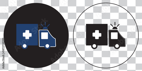 Ambulance icon set. ambulance truck icon vector. ambulance car icon eps 10
