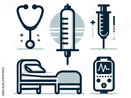 Hospital Items Vector Icon Pack 