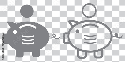 Piggy bank icon vector. piggy money icon eps 10