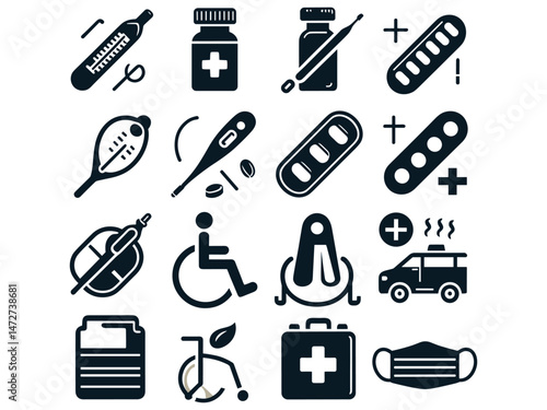 Hospital Items Vector Icon Pack 