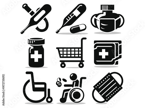 Hospital Items Vector Icon Pack 