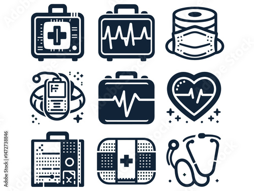 Hospital Items Vector Icon Pack 