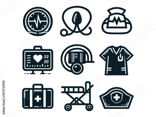 Hospital Items Vector Icon Pack 