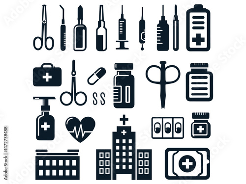 Hospital Items Vector Icon Pack 