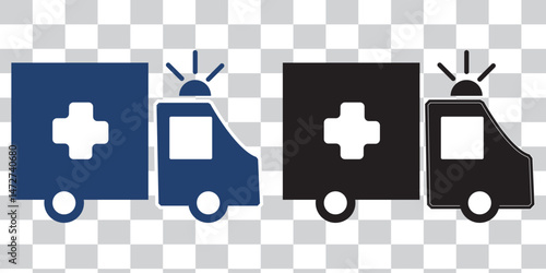 Ambulance icon set. ambulance truck icon vector. ambulance car icon eps 10