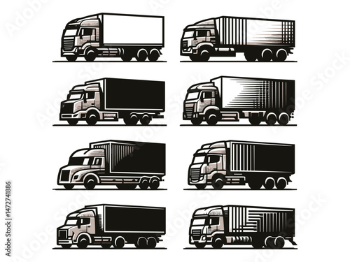 Lorry Vector Icon Pack 