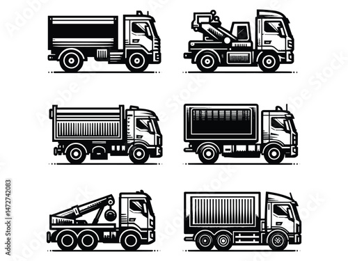 Lorry Vector Icon Pack 