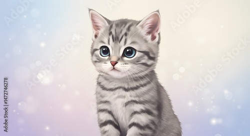 Adorable Kitten Wallpaper Cute Gray Tabby Cat Image