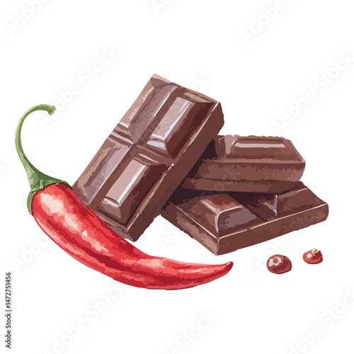 Dark chocolate and chili pepper