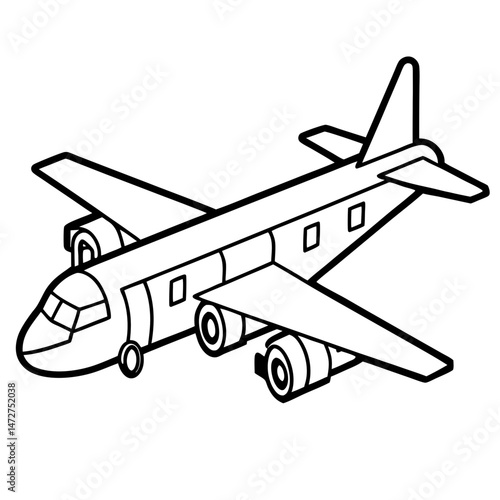 Cargo Plane Vector Illustration on White