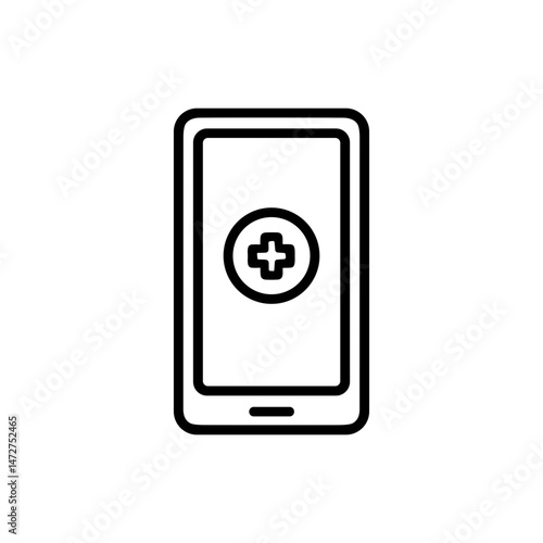 Allergy alert smartphone icon design with medical cross  