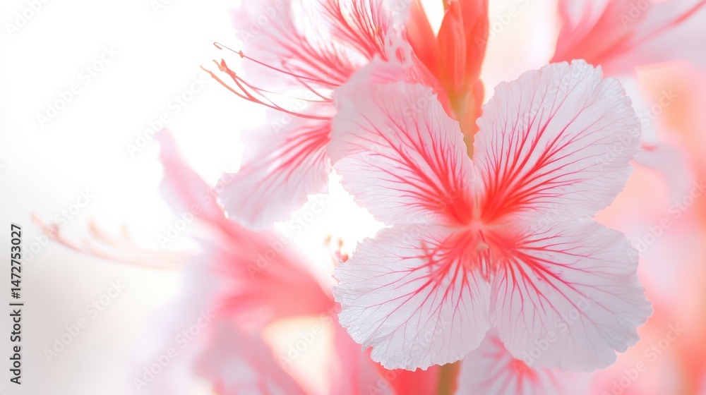 Obraz premium Delicate Pink Canna Lily Blossom, A Captivating Close-Up Floral Beauty