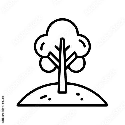 Tree with Brown Leaves on Dry Soil  