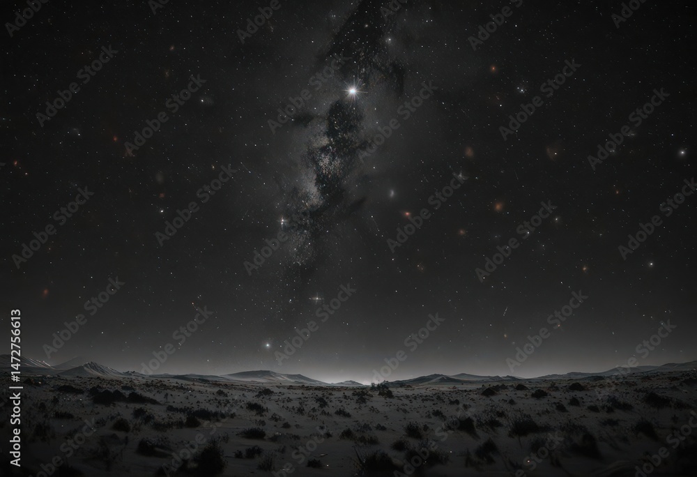 Fototapeta premium Dense field of brilliant stars, inky black backdrop Perfect astronomy image , twinkling, sky, celestial