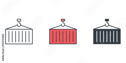 Delivery Van icon symbol vector illustration isolated on white background
