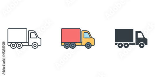 Truck Delivery icon symbol vector illustration isolated on white background