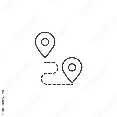 Route icon symbol vector illustration isolated on white background
