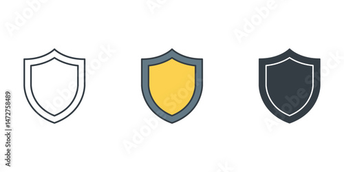 Shield icon symbol vector illustration isolated on white background