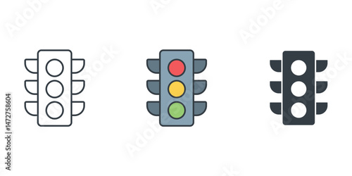 Traffic Light icon symbol vector illustration isolated on white background
