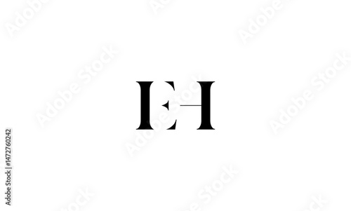 EH initial letter, monogram logo