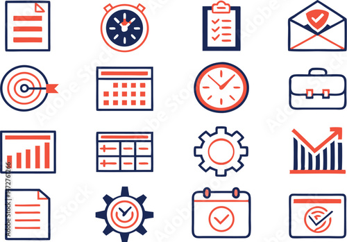 Flat Vector Icon Set ? Business & Project Management Concepts