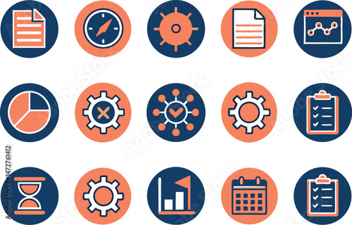 Flat Vector Icon Set ? Business & Project Management Concepts