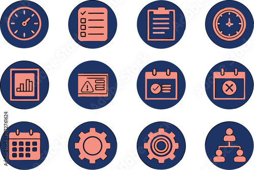 Flat Vector Icon Set ? Business & Project Management Concepts