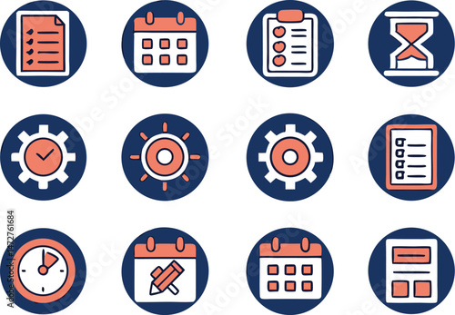 Flat Vector Icon Set ? Business & Project Management Concepts