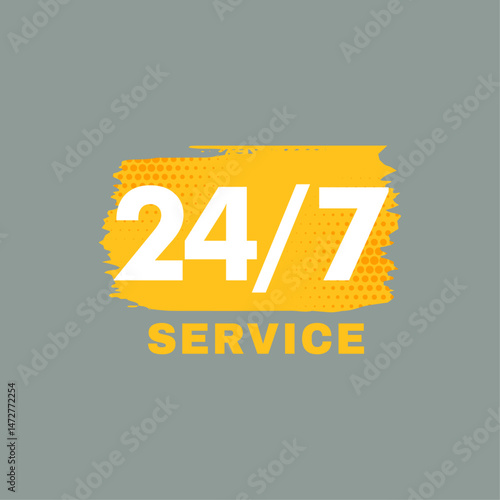 24 hours service icon logo flat vector design