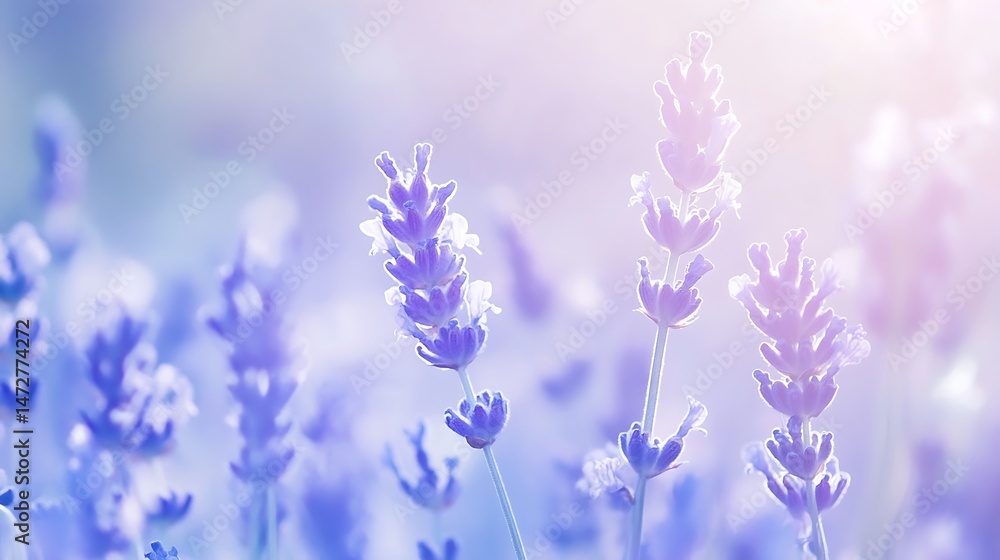Fototapeta premium Lavender Field with Soft Light, and Summer.