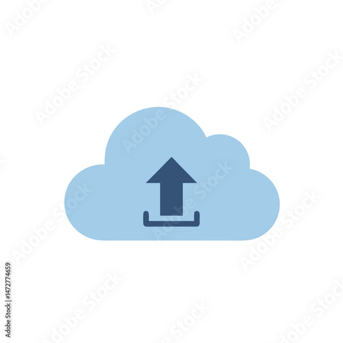 Wallpaper Mural Cloud storage icon with upload arrow in flat design   Torontodigital.ca