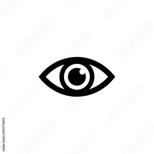 Eye Icon in Minimalist Style on White Background  