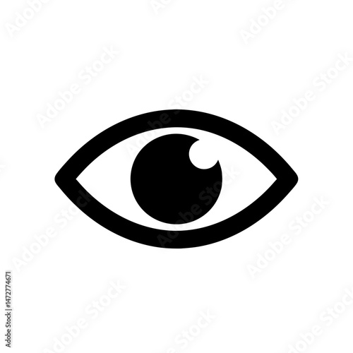 Eye symbol icon design in black and white style  