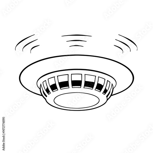 Smart smoke detector icon vector. Wireless smoke detector sensor symbol.
