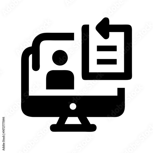 Remote learning icon representing contactless technology and remote services