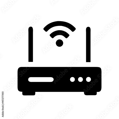 WiFi router icon representing contactless technology and remote services