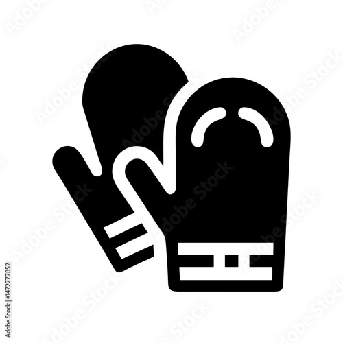 Pair of gloves icon representing contactless technology and remote services