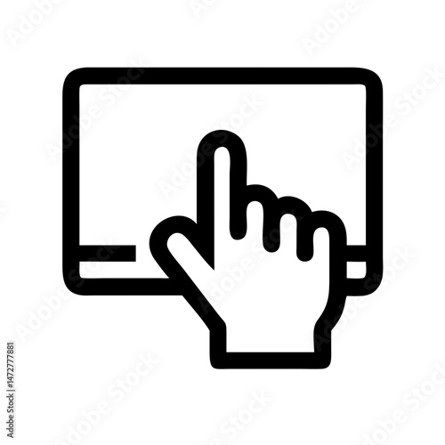 Touchscreen icon representing contactless technology and remote services