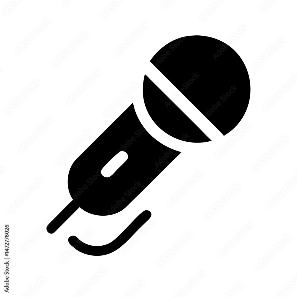 Microphone icon representing contactless technology and remote services Microphone icon representing contactless technology and remote services