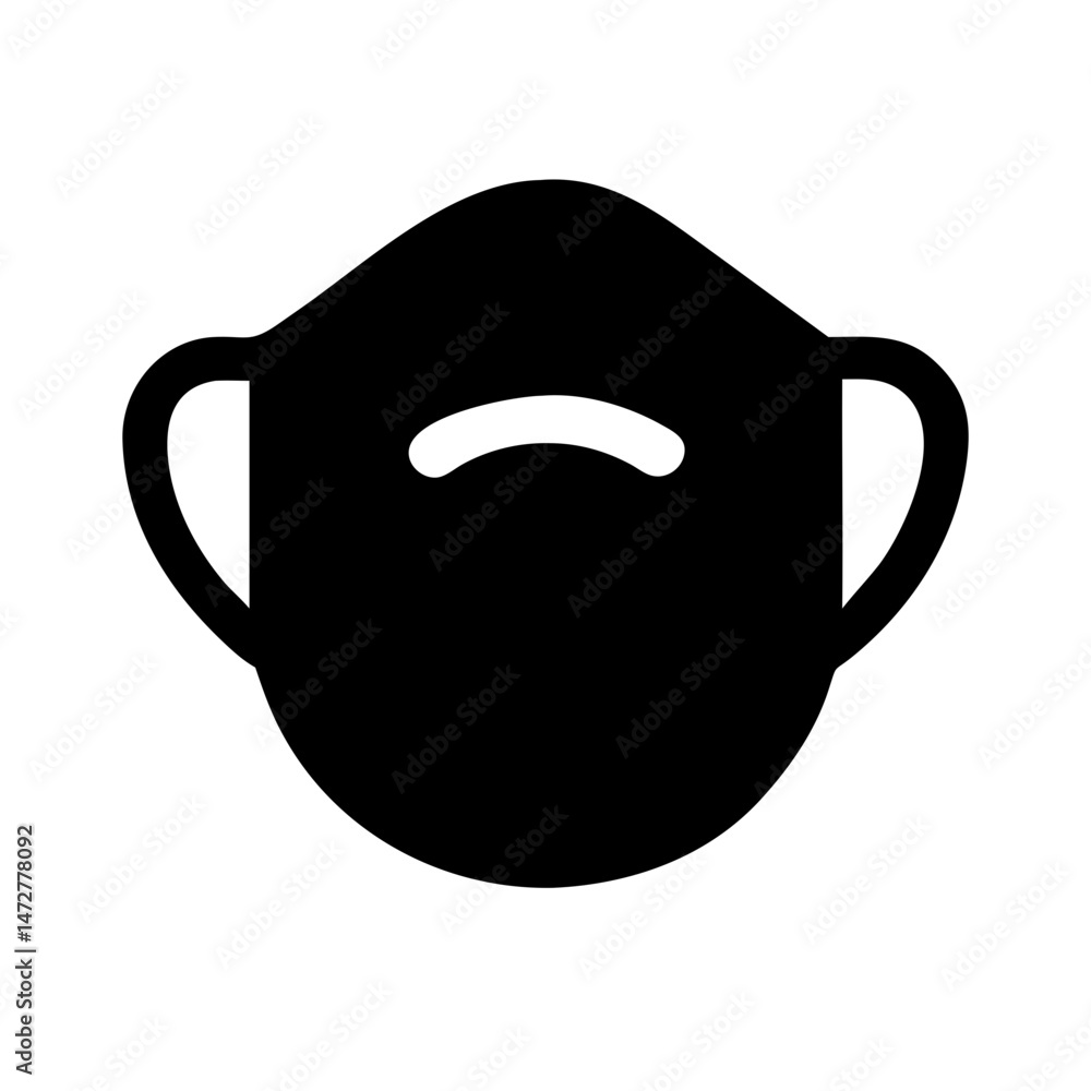 Face mask icon representing contactless technology and remote services Face mask icon representing contactless technology and remote services