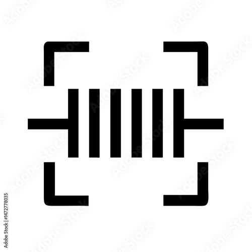 Barcode scan icon representing contactless technology and remote services